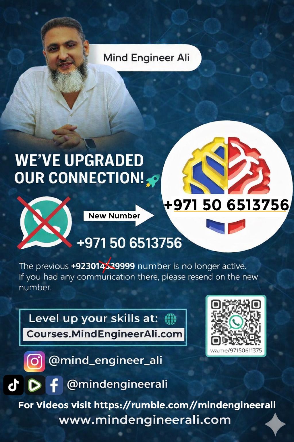 Mind Engineer Ali - New WhatsApp Number Update